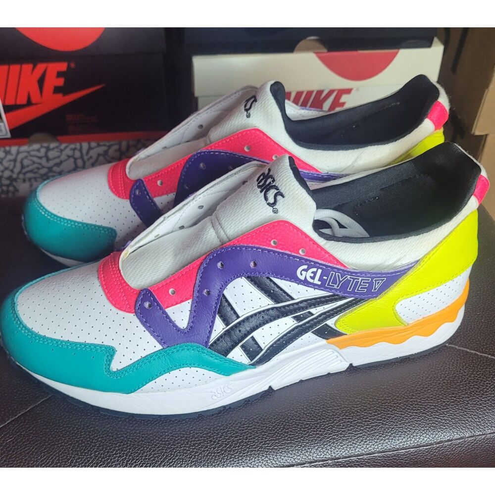ASICS Gel-Lyte V White Black Multicolor Men's Size 10 Sneakers 1191A227-100